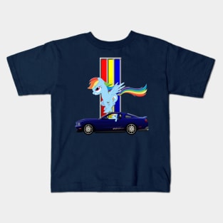 Mustang Rainbow Dash Kids T-Shirt